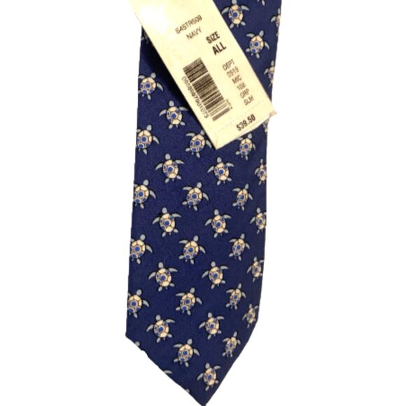 Turtles Necktie Slim Tie Roundtree & Yorke Men’s 100% Cotton - Picture 2 of 3